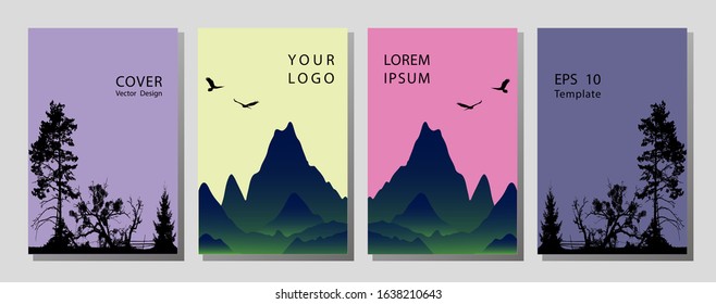 Cover template for a report in a minimalistic style with triangular design elements for a photo. Abstract modern vector illustration.  Cover presentation on a4.  Abstract presentation templates.