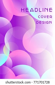 Cover template with round, circle geometric shapes. Vector liquid pastel color layout , gradient fluid effect used as advertising, health care, beauty cover.