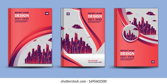 Cover-Template-Set, Jahresbericht 2020, Geschäftsbroschüren-Flyer-Vorlage, Werbung, Unternehmensprofil, Zeitschriftenwerbung, Buch, Poster, Orange abstrakte Hintergrund-Vektorillustration, A4-Größe