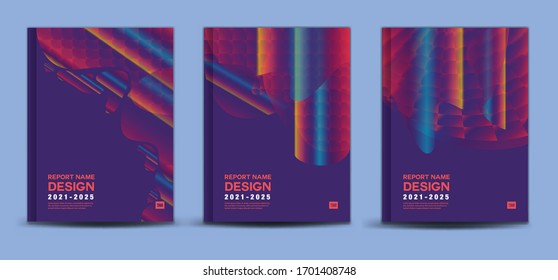 Cover Template Set, Annual Report, Business Brochure Flyer Vorlage, Werbung, Firmenprofil, Zeitschriftenwerbung, Buch-, Poster-, Liquid-violett-abstrakte Hintergrund-Vektorillustration, A4-Größe