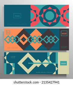 Cover template set for flyer, brochure, book, folder, poster, banner. Vector color illustration.