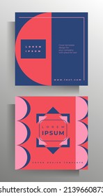 Cover template set for flyer, brochure, book, folder, poster, banner. Vector color illustration.