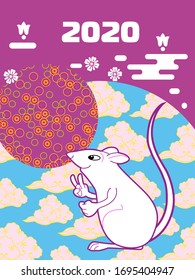 Cover template set with funny mouse and Patterns in Modern Style geometric ornate shapes.