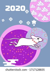 Cover template set with funny mouse and Patterns in Modern Style geometric ornate shapes.