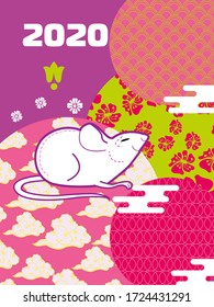 Cover Template Set mit lustigen Maus und Mustern in Modern Style geometrische Formen.