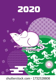 Cover template set with funny mouse and Patterns in Modern Style geometric ornate shapes.