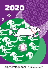 Cover template set with funny mouse and Patterns in Modern Style geometric ornate shapes.