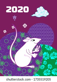 Cover Template Set mit lustigen Maus und Mustern in Modern Style geometrische Formen.