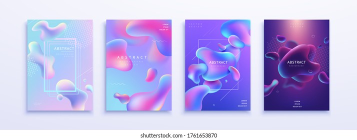 Cover template set in futuristic fluid design, for brochure, presentation, flyer and booklet cover use
