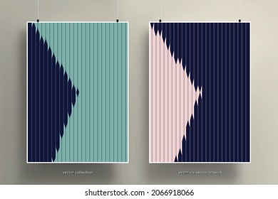 Cover template set with geometric abstract background. Trendy colorful geometric shapes and stripes. Applicable for placards, brochures, posters, covers and banners. Vector illustration.