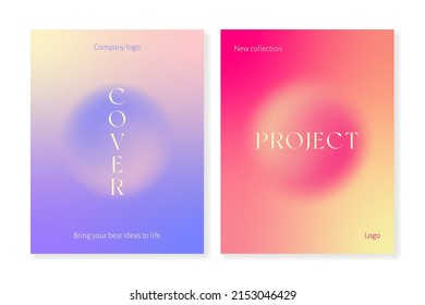 Cover template set and gradient blurry shapes  For brochures  catalogues  booklets  magazines  branding  social media   other projects  Vector  printable  just add your title   description 