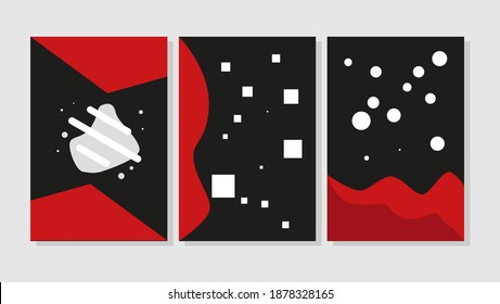 Cover template sets, geometric vector shape abstract backgrounds. Flyers, presentations, brochures, banners, poster designs. 
