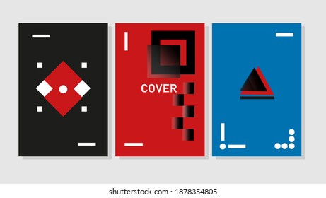 Cover template sets, geometric vector abstract backgrounds. Flyers, presentations, brochures, banners, poster designs, social media,notebook, and others