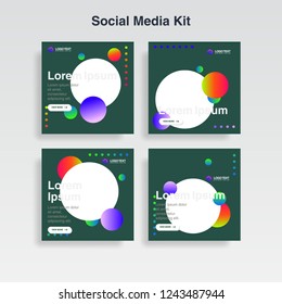 cover template, social media kit, cover design, banner, memphis background