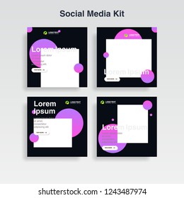 cover template, social media kit, cover design, banner, memphis background