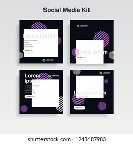 cover template, social media kit, cover design, banner, memphis background