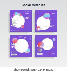 cover template, social media kit, cover design, banner, memphis background