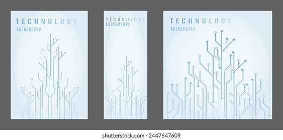 Una Plantilla de portada con un diseño tecnológico. La portada de un libro, una revista de catálogo. Plantilla de Anuncio, póster y folleto