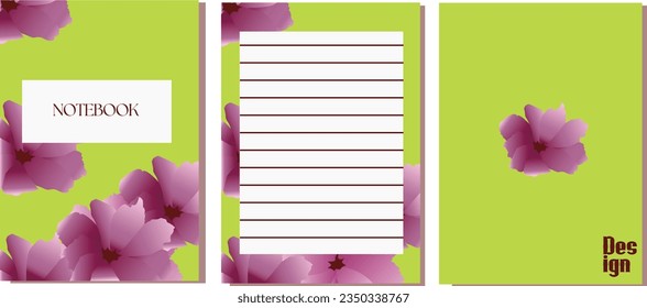 Cover template. Vector web of floral templates for notebooks, diaries, catalogs, brochures, books, card design 