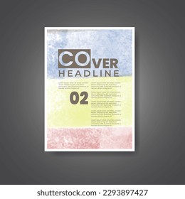 Cover template with watercolor background. Design for your cover, date, postcard, banner, logo.