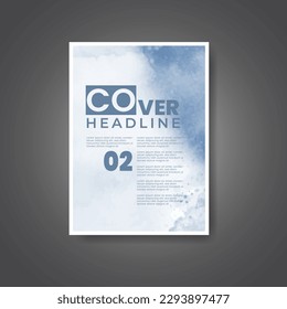 Cover template with watercolor background. Design for your cover, date, postcard, banner, logo.