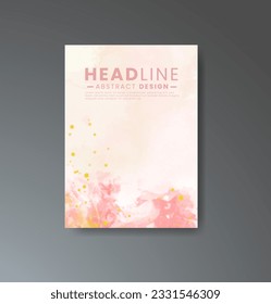 Cover template with watercolor background. Design for your cover, date, postcard, banner, logo.