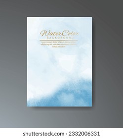 Plantilla de portada con fondo de acuarela. Diseño para su portada, fecha, postal, banner, logotipo.