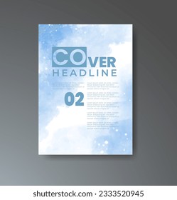 Cover template with watercolor background. Design for your cover, date, postcard, banner, logo.
