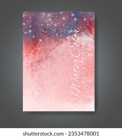 Cover template with watercolor background. Design for your cover, date, postcard, banner, logo.