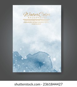 Cover template with watercolor background. Design for your cover, date, postcard, banner, logo.