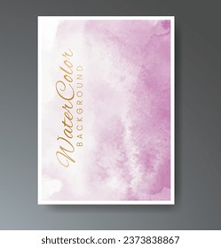 Cover template with watercolor background. Design for your cover, date, postcard, banner, logo.