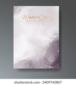 Cover template with watercolor background. Design for your cover, date, postcard, banner, logo.