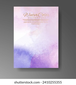 Cover template with watercolor background. Design for your cover, date, postcard, banner, logo.