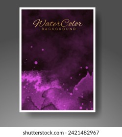 Cover template with watercolor background. Design for your cover, date, postcard, banner, logo.