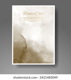 Plantilla de portada con fondo de acuarela. Diseño para su portada, fecha, postal, banner, logotipo.