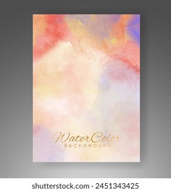 Cover template with watercolor background. Design for your cover, date, postcard, banner, logo.