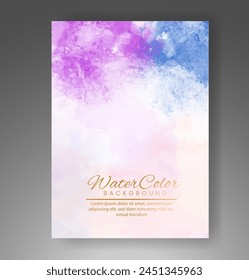 Cover template with watercolor background. Design for your cover, date, postcard, banner, logo.