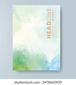 Cover template with watercolor background. Design for your cover, date, postcard, banner, logo.