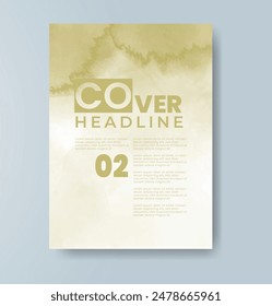 Cover template with watercolor background. Design for your cover, date, postcard, banner, logo.