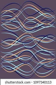 Cover Template with Waves Curve Lines. Wavy Background.  Flowing Striped Vector Illustration. Modern pattern for advertising and marketing banner, presentation. Youth style waves curve stripes.
