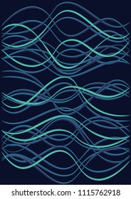 Cover Template with Waves Curve Lines. Wavy Background.  Stylish Striped Vector Illustration. Modern pattern for advertising and marketing poster, presentation. Youth style waves curve stripes.