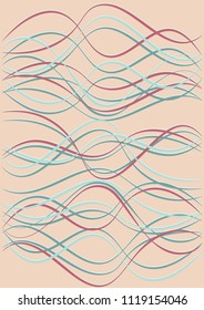 Cover Template with Waves Curve Lines. Wavy Background.  Stylish Striped Vector Illustration. Modern pattern for advertising and marketing banner, presentation. Youth style waves curve stripes.