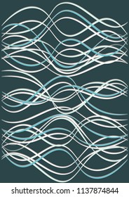 Cover Template with Waves Curve Lines. Wavy Background.  Rippling Striped Vector Illustration. Modern pattern for advertising and marketing poster, presentation. Youth style waves curve stripes.