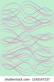Cover Template with Waves Curve Lines. Wavy Background.  Bright Striped Vector Illustration. Modern pattern for advertising and marketing banner, presentation. Youth style waves curve stripes.