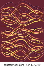 Cover Template with Waves Curve Lines. Wavy Background.  Graphic Striped Vector Illustration. Modern pattern for advertising and marketing poster, presentation. Youth style waves curve stripes.