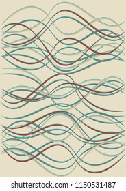 Cover Template with Waves Curve Lines. Wavy Background.  Rippling Striped Vector Illustration. Modern pattern for advertising and marketing poster, presentation. Youth style waves curve stripes.