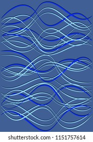 Cover Template with Waves Curve Lines. Wavy Background.  Flowing Striped Vector Illustration. Modern pattern for advertising and marketing poster, presentation. Youth style waves curve stripes.