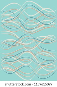Cover Template with Waves Curve Lines. Wavy Background.  Trendy Striped Vector Illustration. Modern pattern for advertising and marketing banner, flier or poster. Youth style waves curve stripes.