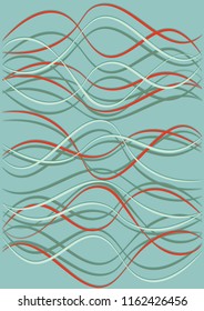 Cover Template with Waves Curve Lines. Wavy Background.  Graphic Striped Vector Illustration. Modern pattern for advertising and marketing banner, presentation. Youth style waves curve stripes.