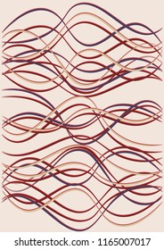 Cover Template with Waves Curve Lines. Wavy Background.  Smooth Striped Vector Illustration. Modern pattern for advertising and marketing banner, flier or poster. Youth style waves curve stripes.